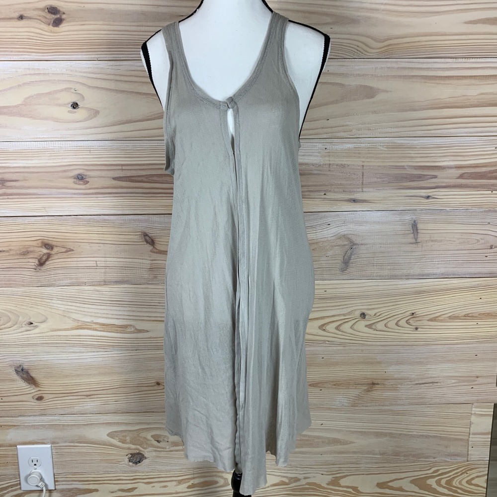 Cut Loose Cardigan Women Small Neutral Longline Sleeveless Vest‎ Minimalist